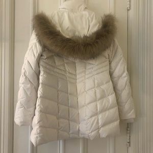 White Winter Coat with Fur-Lined Hood